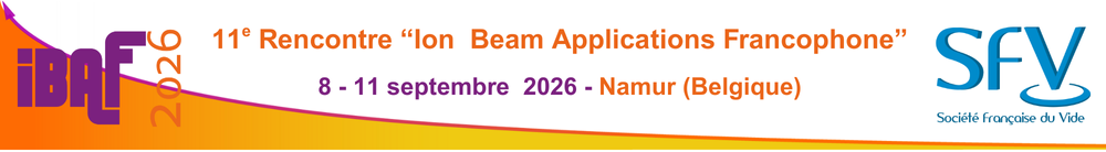Bannière Rencontres Ion Beam Applications Francophones 8-11 septembre 2026, Namur, Belgique